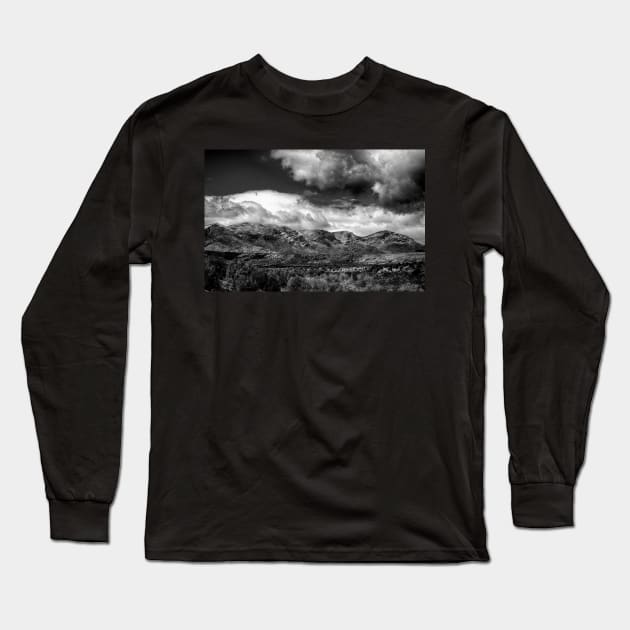 A Storm In Brewing In Black And White Long Sleeve T-Shirt by JimDeFazioPhotography